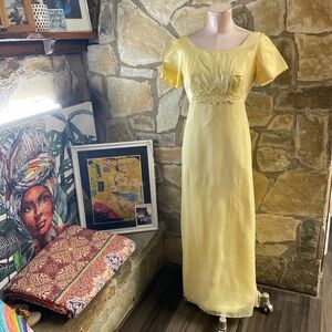 Vintage Yellow Evening Gown